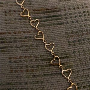 Gold and silver heart bracelet